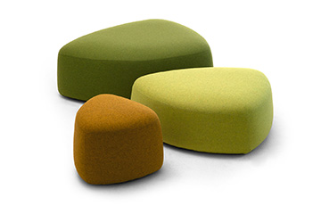 Pouf ottomans with modern colours for open space lobby, reception and waiting rooms areas GOGO