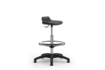 Polyurethane lab, bar and counter swivel stools with footrest ring Officia