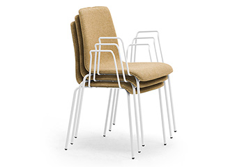 Stacking armchairs for office entrance hall, lobby, reception, and waiting area Zerosedici 4g