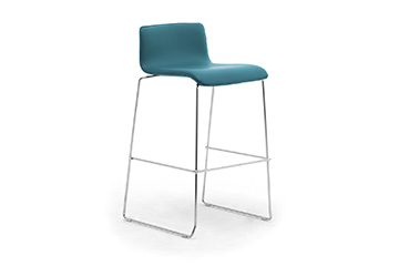 Lunchroom stools with upholstered seat + footrest for restaurant, bar, pub, pizzeria  Zerosedici
