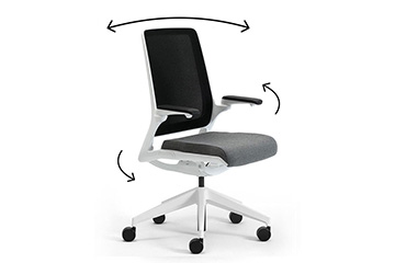 White frame adjustable home-office chairs with modern and unique design Astra