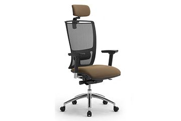 Task armchairs with breathable mesh backrest and lumbar support Cometa