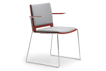 Design armchairs with upholstered pads for company, school and self-service canteen I Like