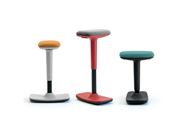 Rocker stool with ergonoic sit for stand-up workstation Twist