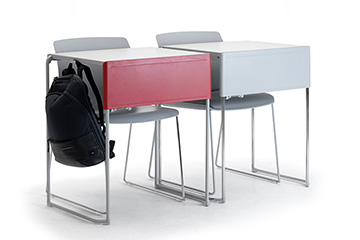 Single seater classroom desk with bag-holder Snap EDU