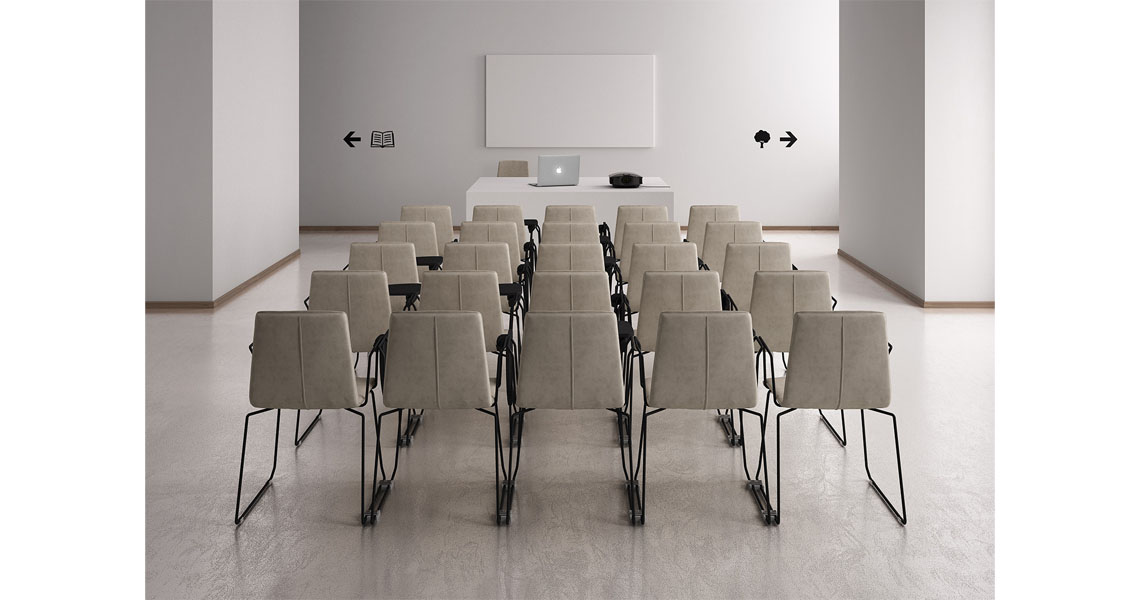 Sedie per sala riunioni e corsi con ribaltina leyform Sedie per riunioni
