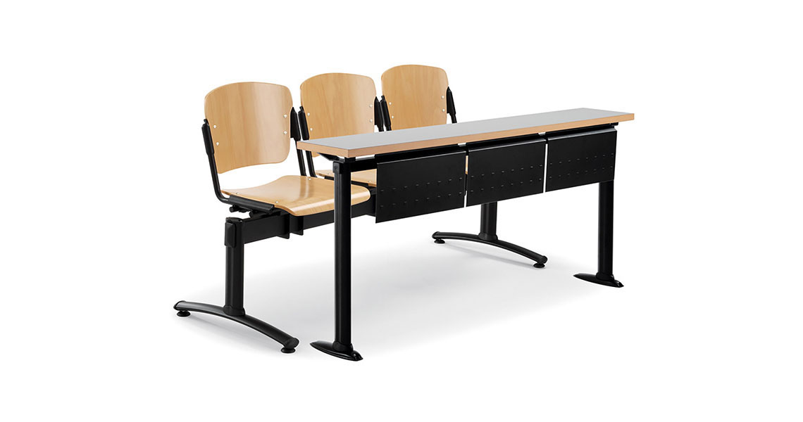 Lecture Hall Commercial Bench Seating With Arms Leyform