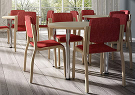 stackable wooden chair for hotel, hotel, nursing home Kalos-3