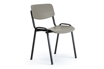 Coloured iso chair with plastic seat/back for conferences training Sally