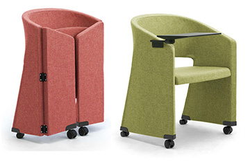 Foldable conference tub armchairs with castors Reef