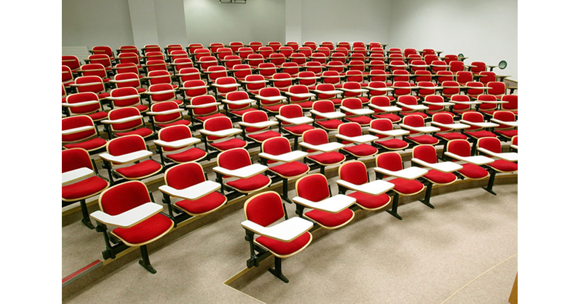 Floor fixed tip up seating leyform