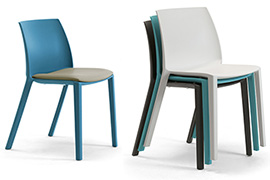 Stackable plastic chairs with arms for outdoor meeting hall and training rooms Greta