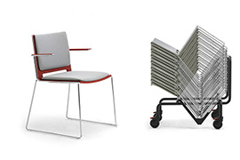 Stackable chairs for with armrests for meeting hall and traning room I Like