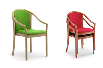 Dining wooden armchairs for healthcare areas and confecence rooms Mitos