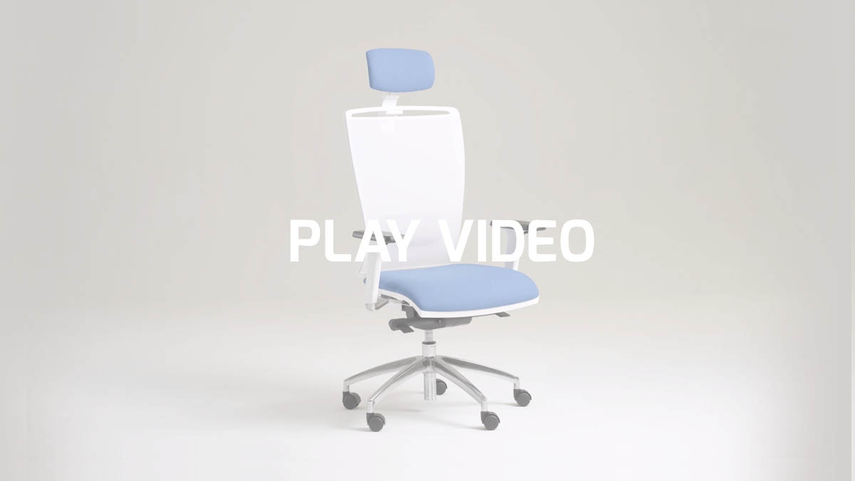 Ergonomic design white mesh office seating with headrest | Cometa White by Leyform