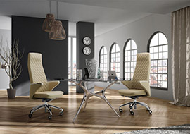 Executive armchairs from minimal design for office and professional notary's office Zeus