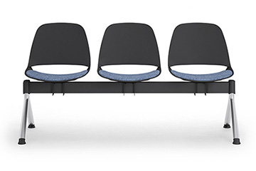 Plastic monocoque seats on mobile benches for cathedrals, churches, chapels and religious enviroments Cosmo