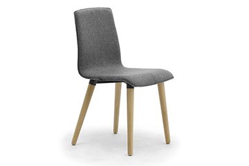 Chairs with wooden legs for kitchen and living room Zerosedici 4gl