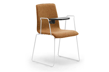 Design armchairs with writing tablet for training and congress areas Zerosedici sled base