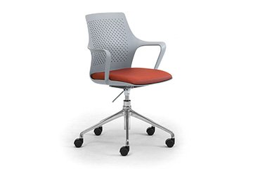 Monocoque task chairs with fixed armrests and padded seat IPA