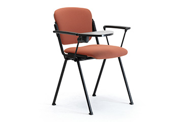 Four legs armchairs with writing tablet for seminar, training and meeting areas Cortina