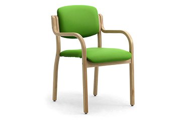 4 legs stacking wooden armchairs for hotel, conference, retirement house Kalos