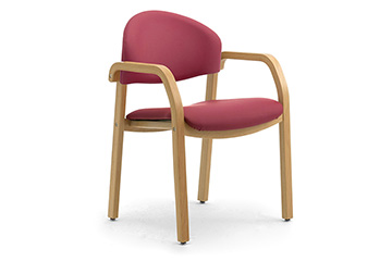 Four legs wooden armchair solutions for congress room, meeting and hotel training room Soleil