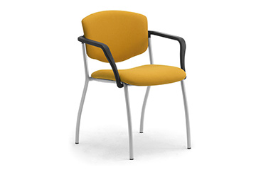 Design lunchroom armchairs available in different colours with steel frame for restaurant, bar, pub, pizzeria Valeria