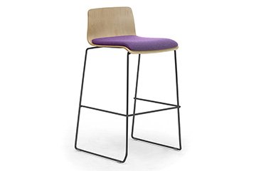 Wooden stools with footrest for bar or kitchen island Zerosedici Wood