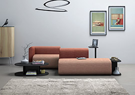 Divano plus pouf modulare per atrio, ingresso, hall e reception hotel e albergo