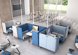 Office pod divano isola acustica per co-working e aree meeting hotel e albergo