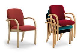 Sedie in legno impilabili per anziani e case di riposo, hospice e RSA Kali