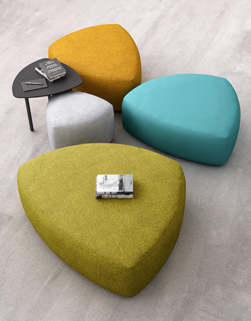 Pouf colorato per arredo moderno hall e open space | GOGO by Leyform