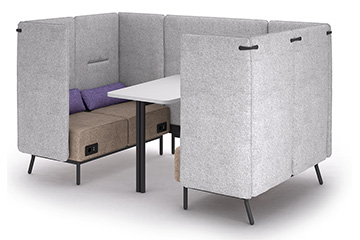 Poltrone e divani office pod isolati acusticamente per ingresso, hall open space e reception Around lab