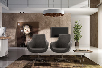 Poltrone e sedie lounge  a UOVO per ingresso, hall, hotel lobby e sala attesa