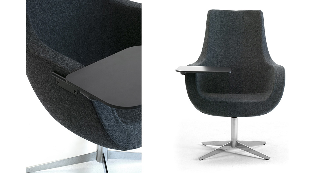poltrona relax lounge egg chair dal design a uovo con tavolino ripieghevole per atrio e ingresso Victoria