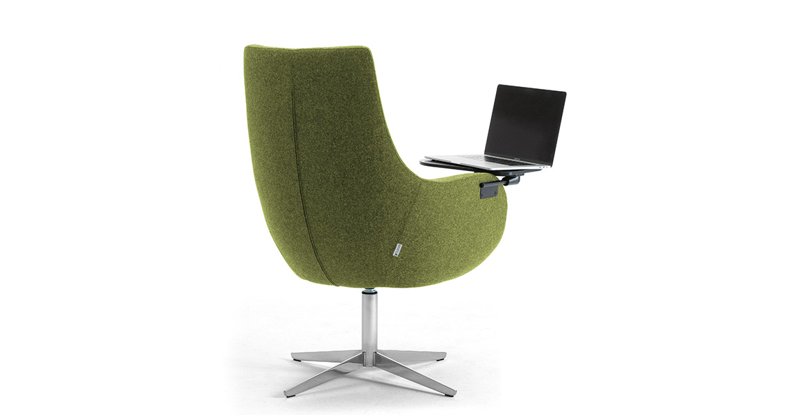 poltrona relax lounge egg chair dal design a uovo con tavolino porta pc-laptop richiudibile Victoria