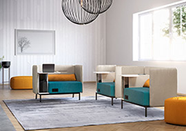 Divano attesa con tavolo box porta-oggetti per atrio, ingresso, lobby Around Box LT