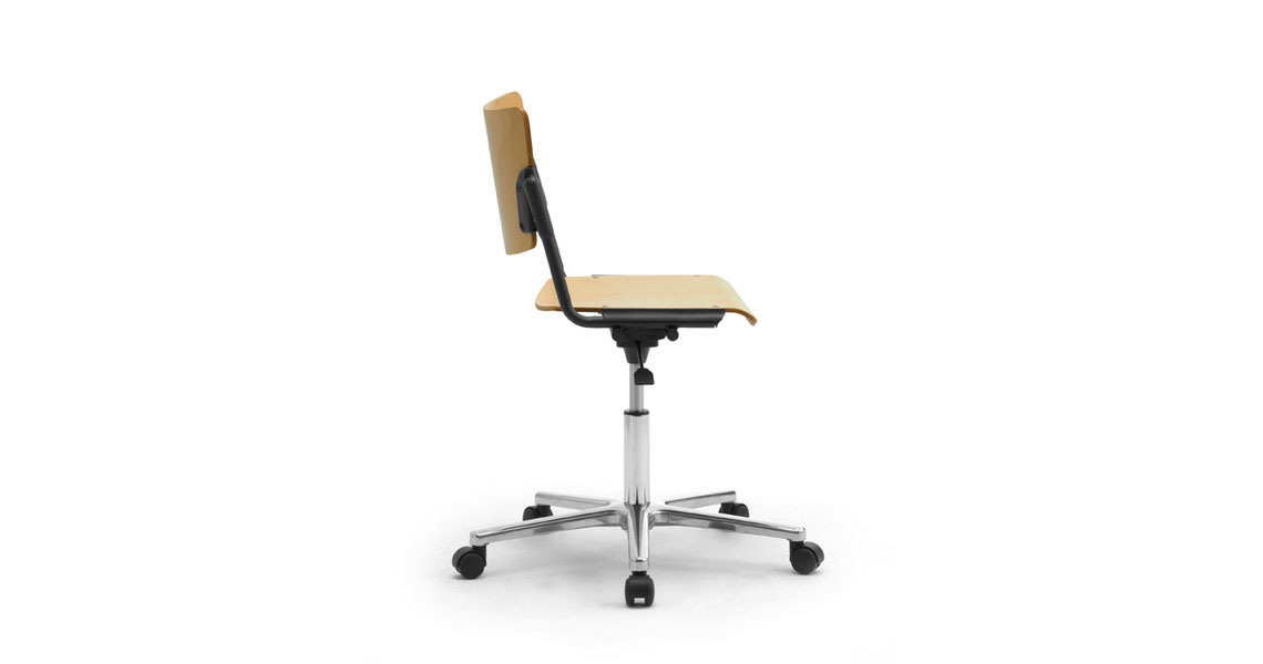 Sedia Girevole Moderna Da Ufficio Con Schienale Basso E Supporto Lombare, Senza Braccioli, Con Ruote, Per Casa E Studio, Colore Nero