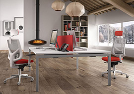 sedia per ufficio in rete bianca traspirante di design dallo stile minimal Active RE