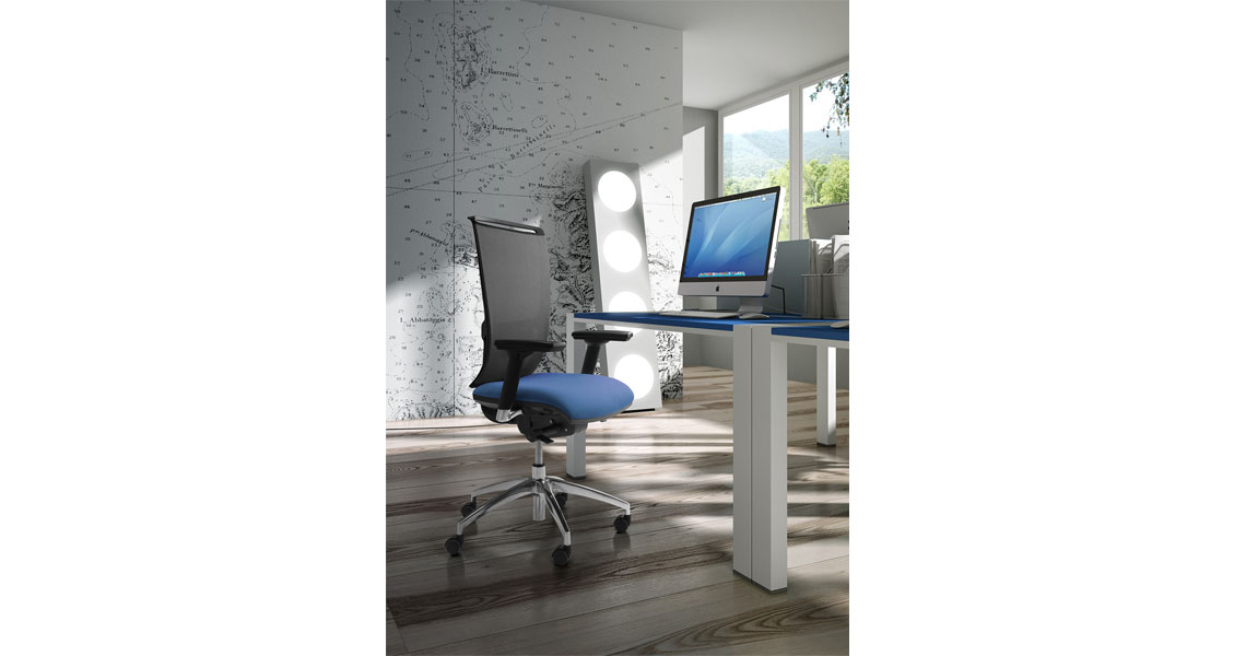 Sedia Ufficio Ergonomica COLAMY – Rete Traspirante, Schienale Alto, Inclinabile – Supporto Lombare – Argento