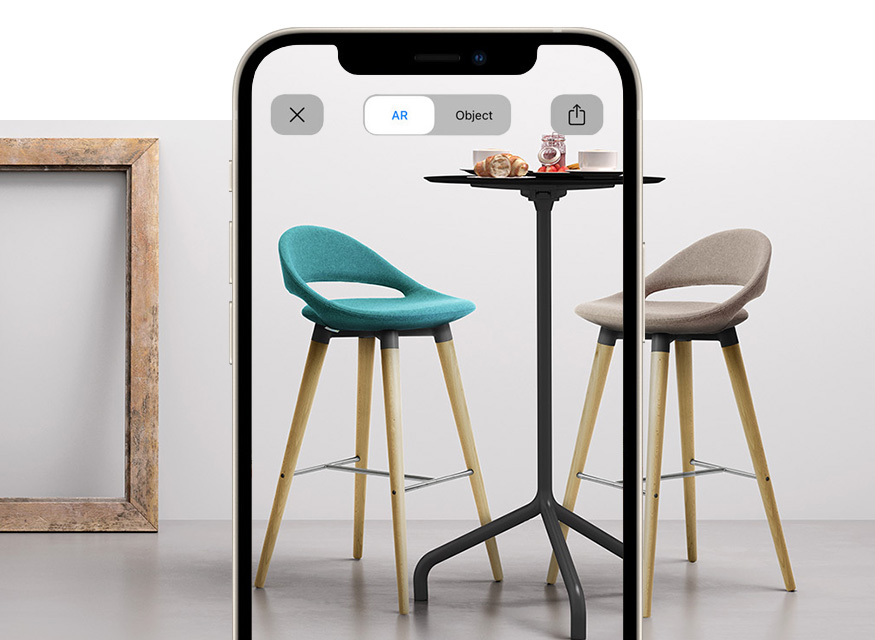 sgabelli per bancone colazione e angolo bar di casa con la realta' aumentata Samba stool