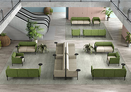 modern waiting sofa with built-in tablet Lia
