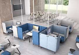 Ufficio pod divano isola acustica per co-working e aree meeting Around Lab