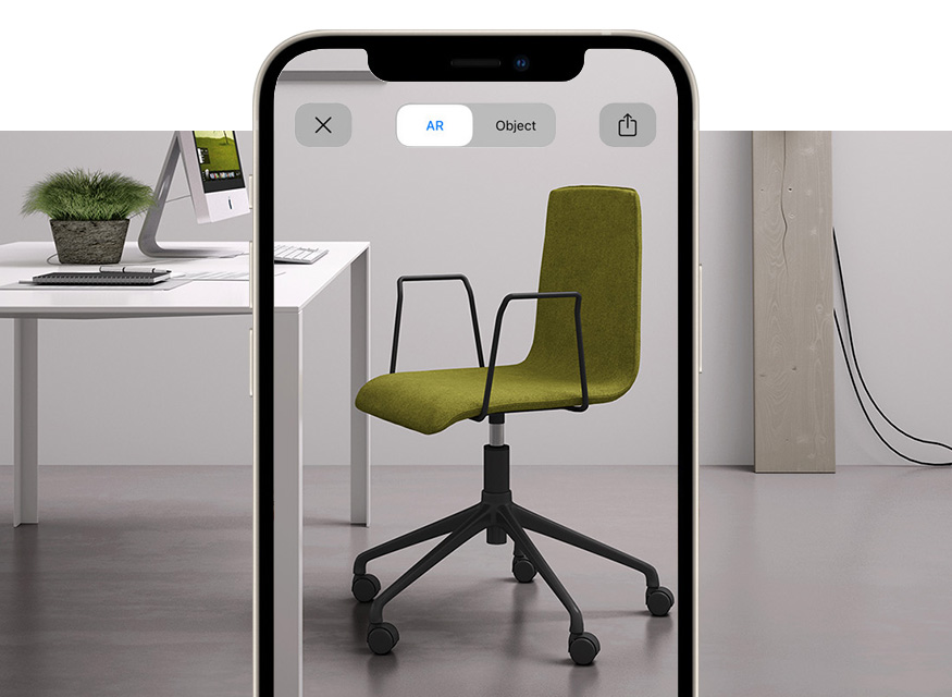 View the task armchair for for home-office with augmented reality Zerosedici