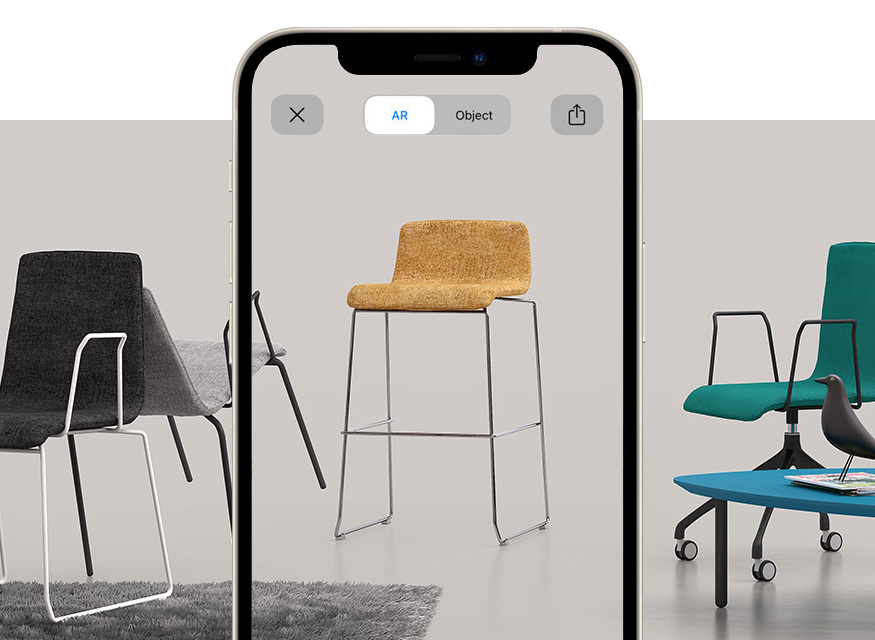 View the comfortable stool for bars and pubs island with augmented reality Zerosedici