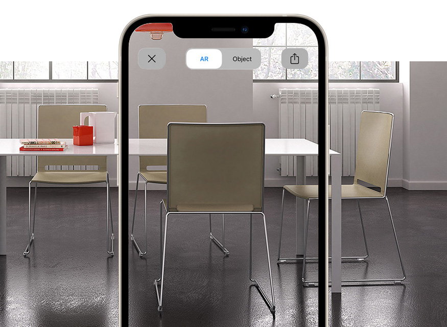 Stackable chairs for meeting, training and learning rooms with augmented reality I-Like