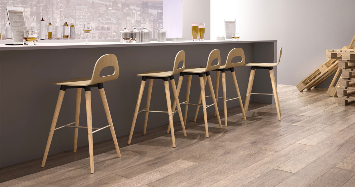 Vintage Wooden Stools For Bar And