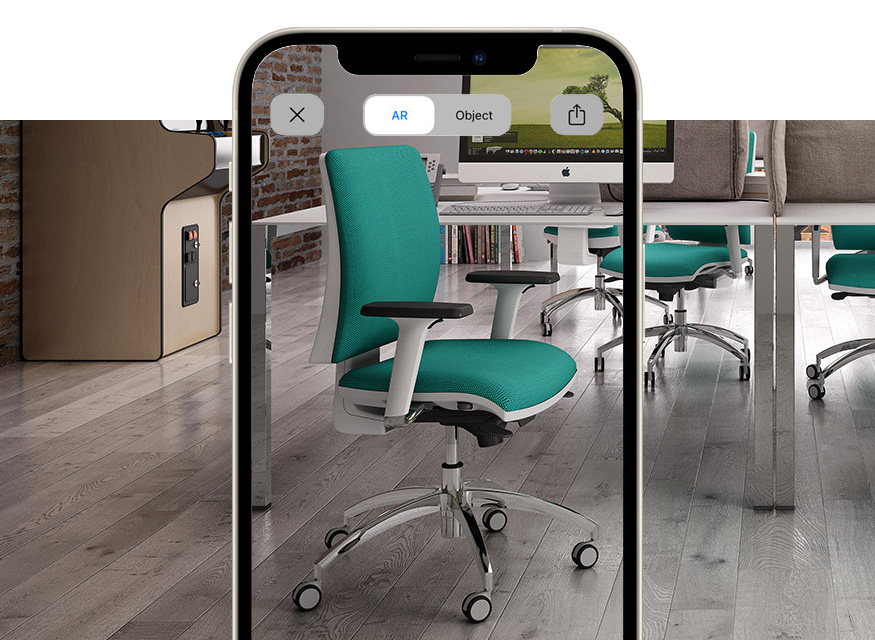 swivel armchair with lumbar support for operational offices with augmented reality Sprint
